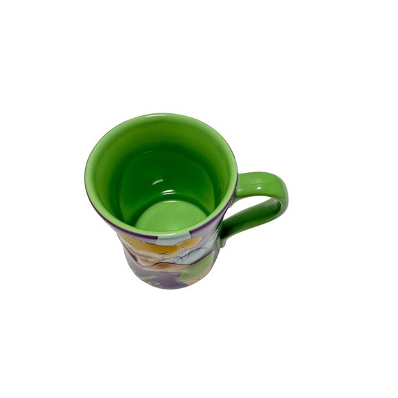 Rare TINKERBELL Coffee Mug Cup Disney 3D Raised Image, TINK Large Teacup, Green - Picture 4 of 5